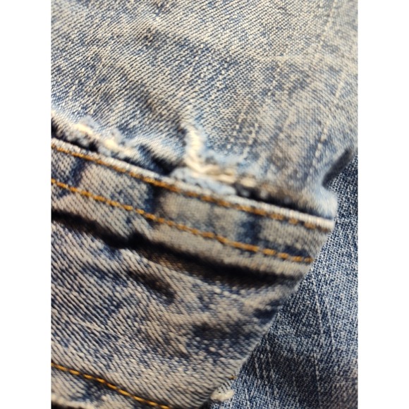 HAVANA‎ JACK'S Womens 1x Blue Denim Jeans Jacket Shacket Distressed 1295 - Picture 11 of 11
